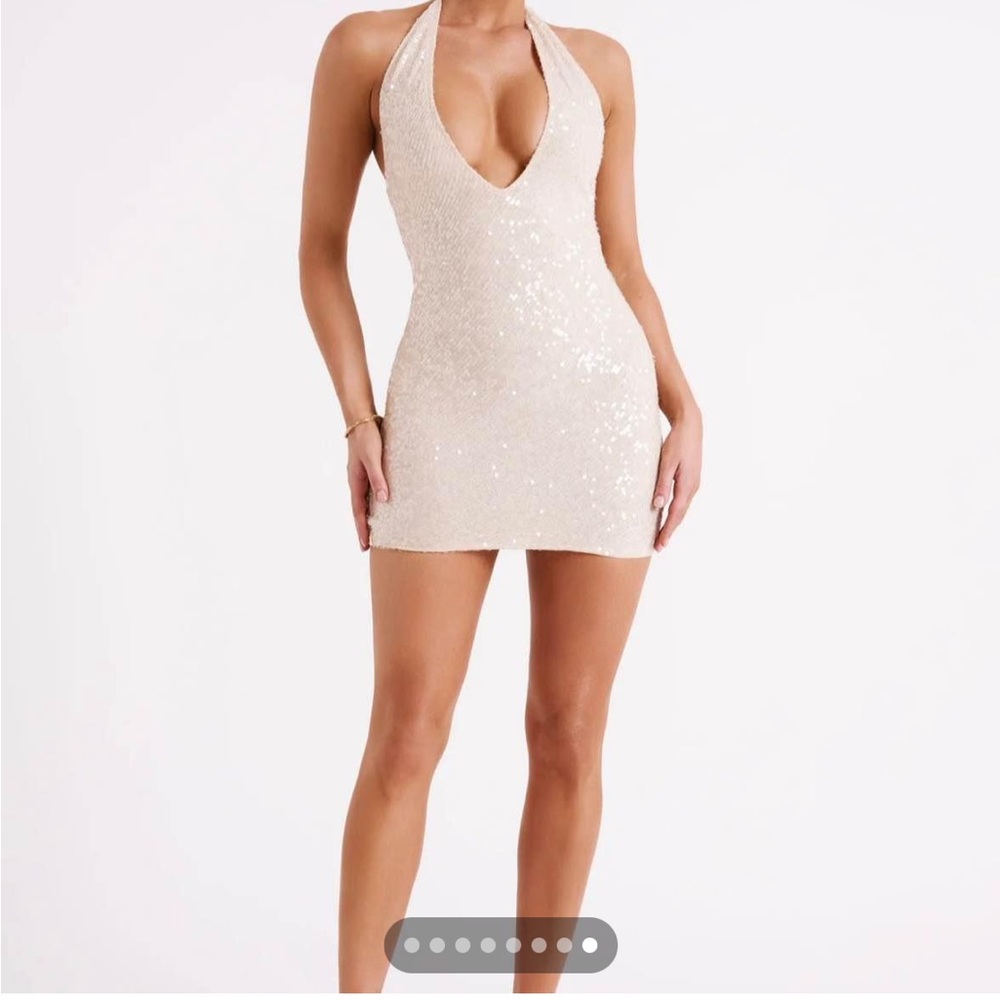 MESHKI Deep V Mini Dress